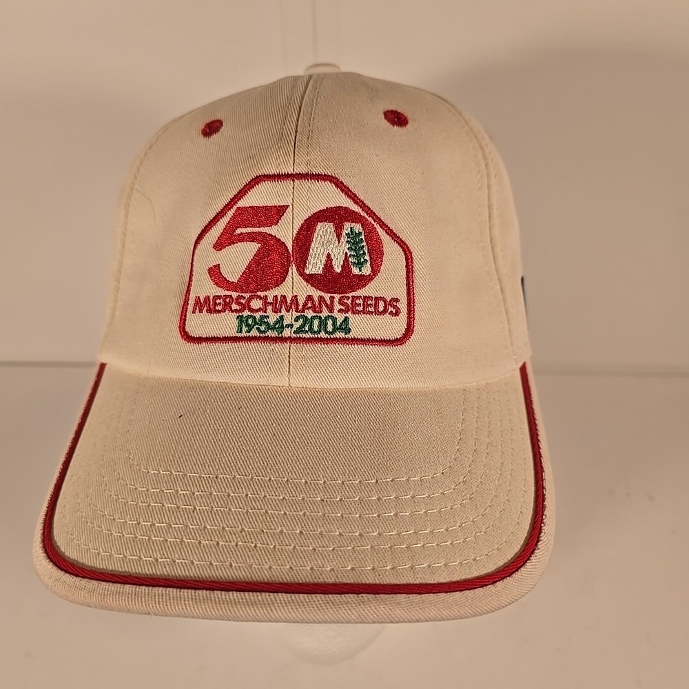 Merschman Seeds 50th Anniversary Adjustable Strap K-Products Hat USA Flag‎